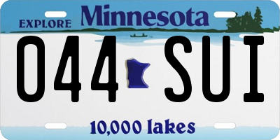 MN license plate 044SUI