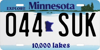 MN license plate 044SUK