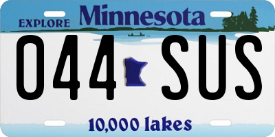 MN license plate 044SUS