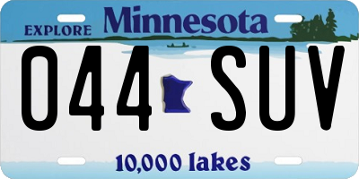MN license plate 044SUV