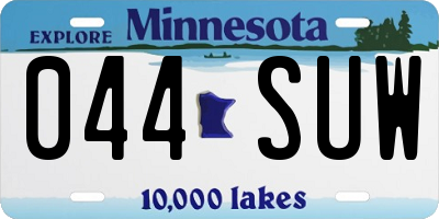 MN license plate 044SUW