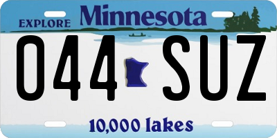MN license plate 044SUZ