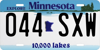 MN license plate 044SXW