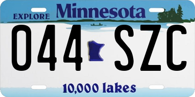 MN license plate 044SZC
