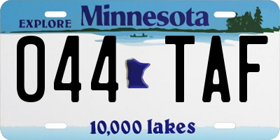 MN license plate 044TAF
