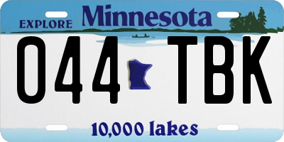 MN license plate 044TBK