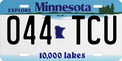 MN license plate 044TCU