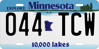MN license plate 044TCW