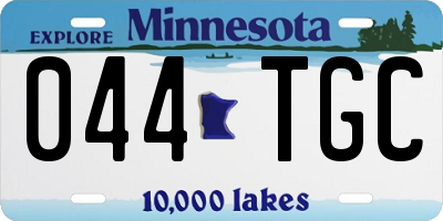 MN license plate 044TGC