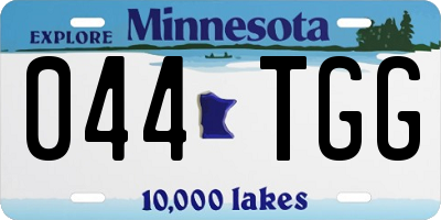 MN license plate 044TGG