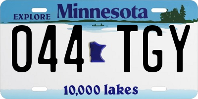 MN license plate 044TGY