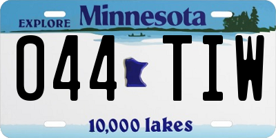 MN license plate 044TIW