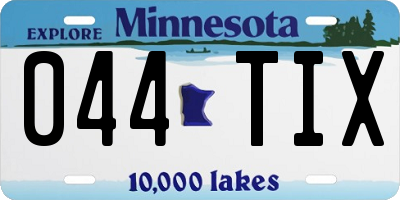 MN license plate 044TIX