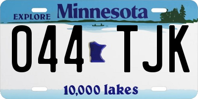 MN license plate 044TJK