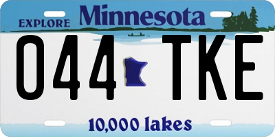 MN license plate 044TKE