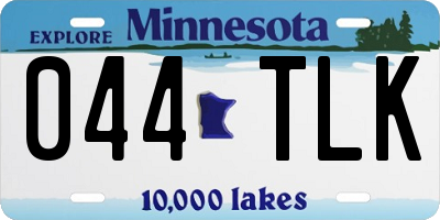 MN license plate 044TLK
