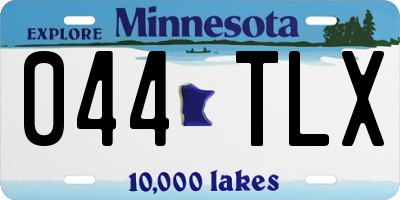 MN license plate 044TLX