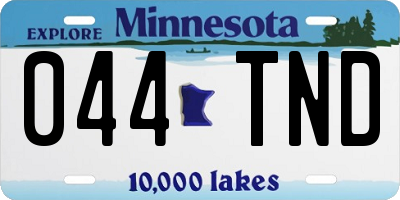 MN license plate 044TND