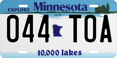 MN license plate 044TOA