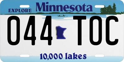 MN license plate 044TOC