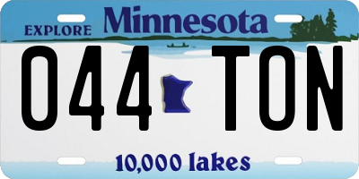 MN license plate 044TON