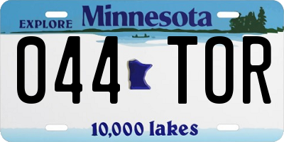 MN license plate 044TOR