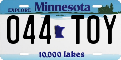 MN license plate 044TOY
