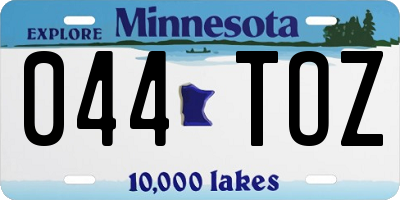 MN license plate 044TOZ
