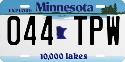 MN license plate 044TPW