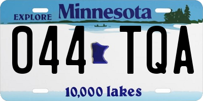 MN license plate 044TQA