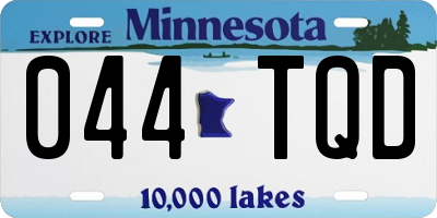 MN license plate 044TQD