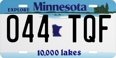 MN license plate 044TQF
