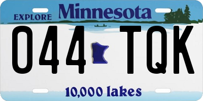 MN license plate 044TQK