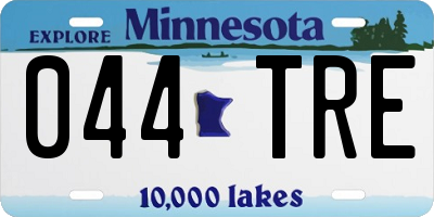 MN license plate 044TRE