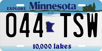 MN license plate 044TSW