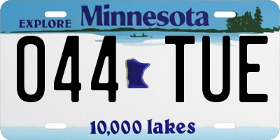 MN license plate 044TUE
