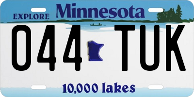 MN license plate 044TUK