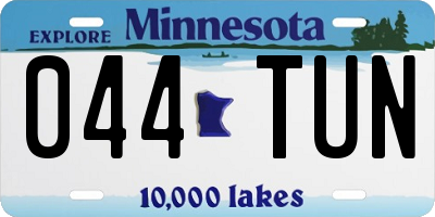MN license plate 044TUN