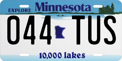 MN license plate 044TUS