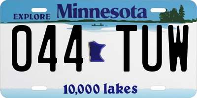 MN license plate 044TUW