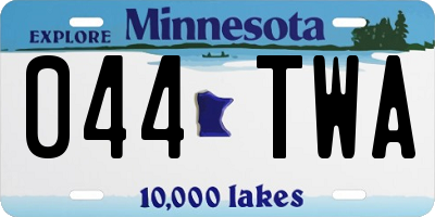 MN license plate 044TWA