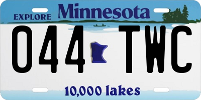 MN license plate 044TWC