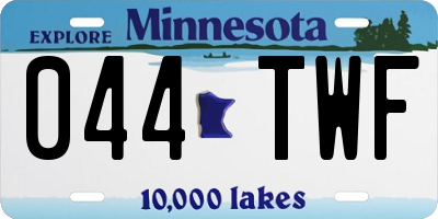MN license plate 044TWF