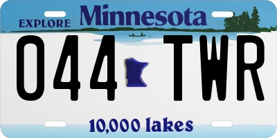 MN license plate 044TWR