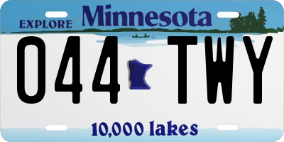 MN license plate 044TWY