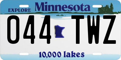 MN license plate 044TWZ