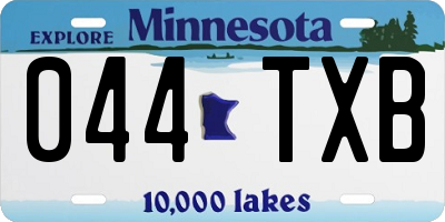 MN license plate 044TXB