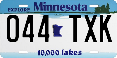 MN license plate 044TXK