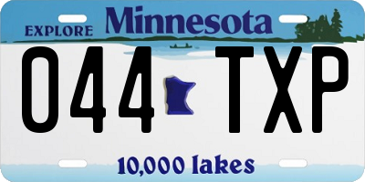 MN license plate 044TXP