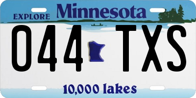 MN license plate 044TXS